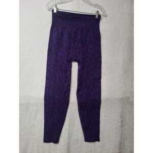 Athleta Leggings Womens Large Purple Black Flurry Elemental Tight High Rise Yoga